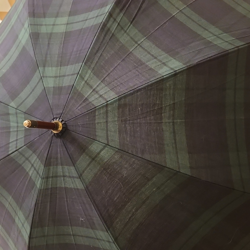 Ralph Lauren BLACKWATCH Plaid Pony Doorman Hook Umbrella VINTAGE 90s